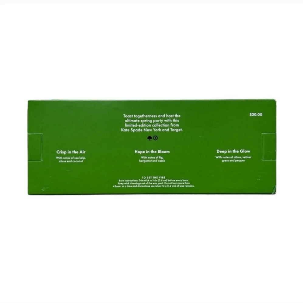 Kate Spade X Target 3ct Sented Ceramic Jar Candle Set Cream/Green/ Pink/Blue - Picture 5 of 8